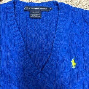 Ralph Lauren Women Blue Cable Knit Sweater